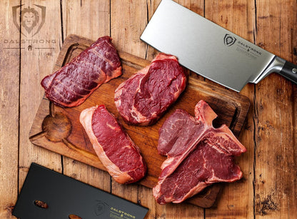 Meat Cleaver Knife -4.5"- Gladiator Series Elite-Heavy Duty Giftable Kitchen Knife - Black Handle-Razor Sharp Knife-Forged High Carbon German Steel -w/Sheath-NSF Certified