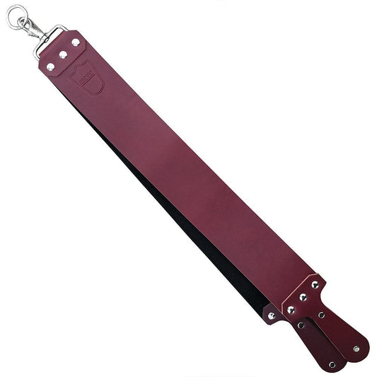 Parker Latigo Leather Straight Razor Strop, Red, 3 x 27 Inches | Red Latigo Leather And Canvas Straps With Brass Hardware Help Maintain, Align And Polish Straight-Razor Edges Before Each.