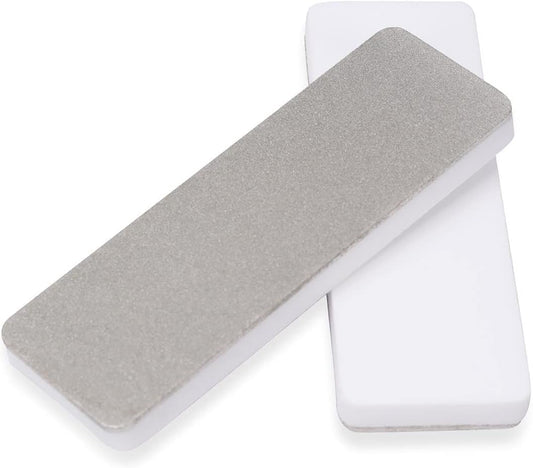 Mini Pocket Knife Sharpener - Double-Sided Diamond & Ceramic Sharpening Stone | Portable 400 Grit Tool for Knives, Scissors, and Outdoor Survival Gear