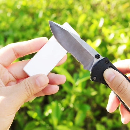 Mini Pocket Knife Sharpener - Double-Sided Diamond & Ceramic Sharpening Stone | Portable 400 Grit Tool for Knives, Scissors, and Outdoor Survival Gear