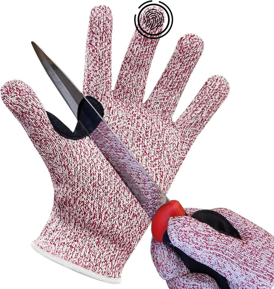 SAFE HANDLER Level 5 Reinforced Cut Resistant Gloves for Kitchen, Industrial Environments | Touchscreen Compatible, Ambidextrous, Superior Grip Strength, Pink - Small