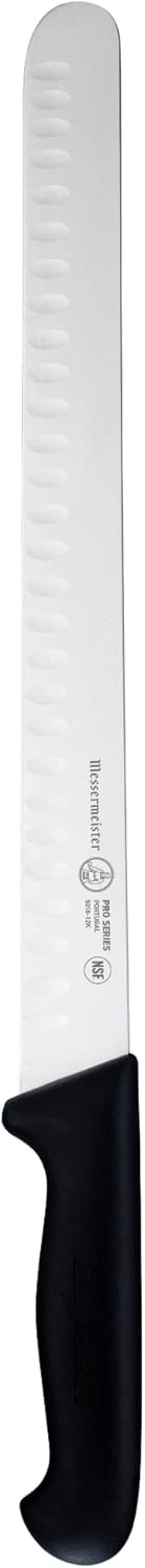 Pro Series 12” Round-Tip Kullenschliff Slicer Knife - German X50 Stainless Steel & NSF-Approved PolyFibre Handle - 15-Degree Edge, Rust Resistant & Easy to Maintain - Made in Portugal