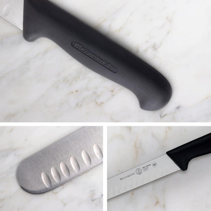 Pro Series 12” Round-Tip Kullenschliff Slicer Knife - German X50 Stainless Steel & NSF-Approved PolyFibre Handle - 15-Degree Edge, Rust Resistant & Easy to Maintain - Made in Portugal
