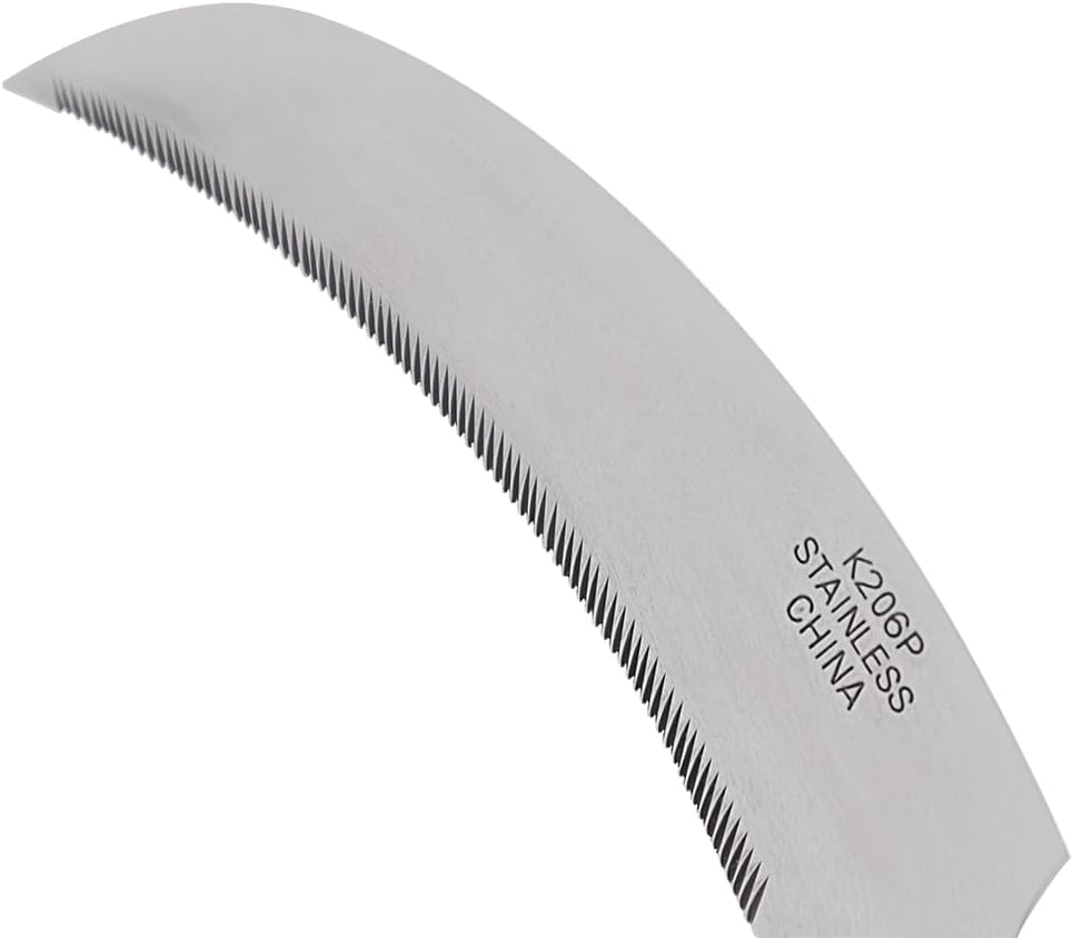 K206P Stainless Steel Sickle, A+ Grade, Plastic Handle, 4.3-Inch Blade , Orange