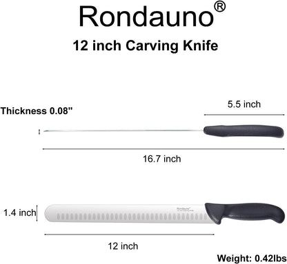 Brisket Knife, Carving Knife for Meat Cutting Slicing Knives | 12 inch Ultra Sharp Blade, Premium High Carbon Stainless Steel, Turkey and Roast