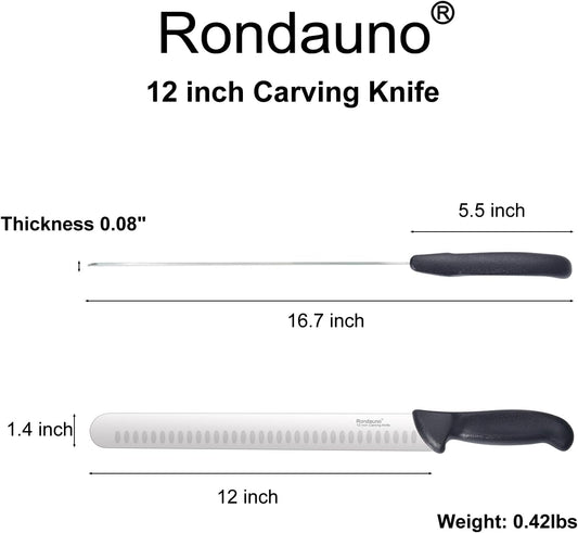 Brisket Knife, Carving Knife for Meat Cutting Slicing Knives | 12 inch Ultra Sharp Blade, Premium High Carbon Stainless Steel, Turkey and Roast
