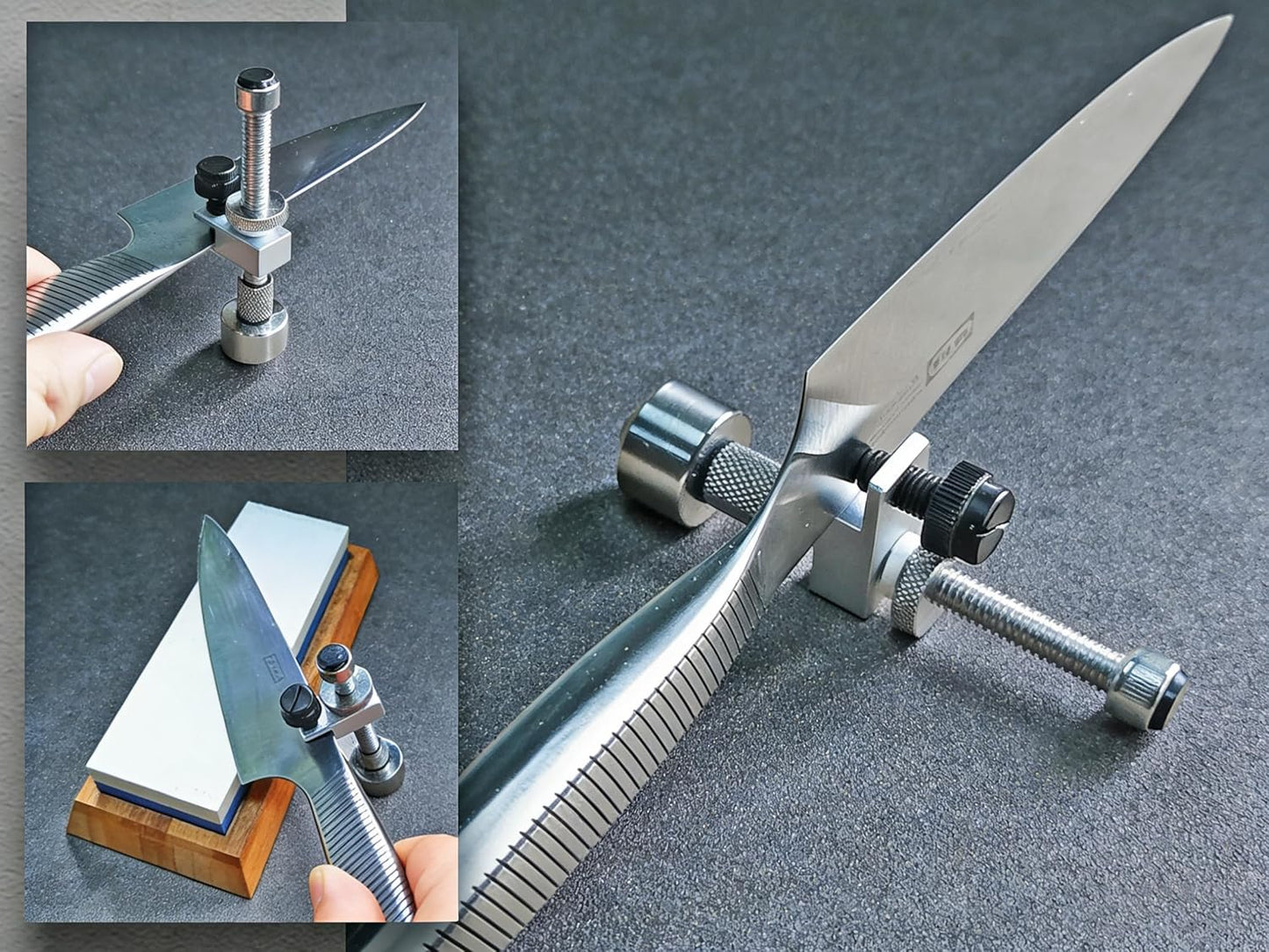 SG01 Knife Sharpening Angle Guide Adjustable 0° to 30° for Sharpening Knives on Whetstone/Daimond Stone, Scrolling Knife Sharpener Jig, Fidget Toys Gift for Blade-Loving Men (2, Silver)