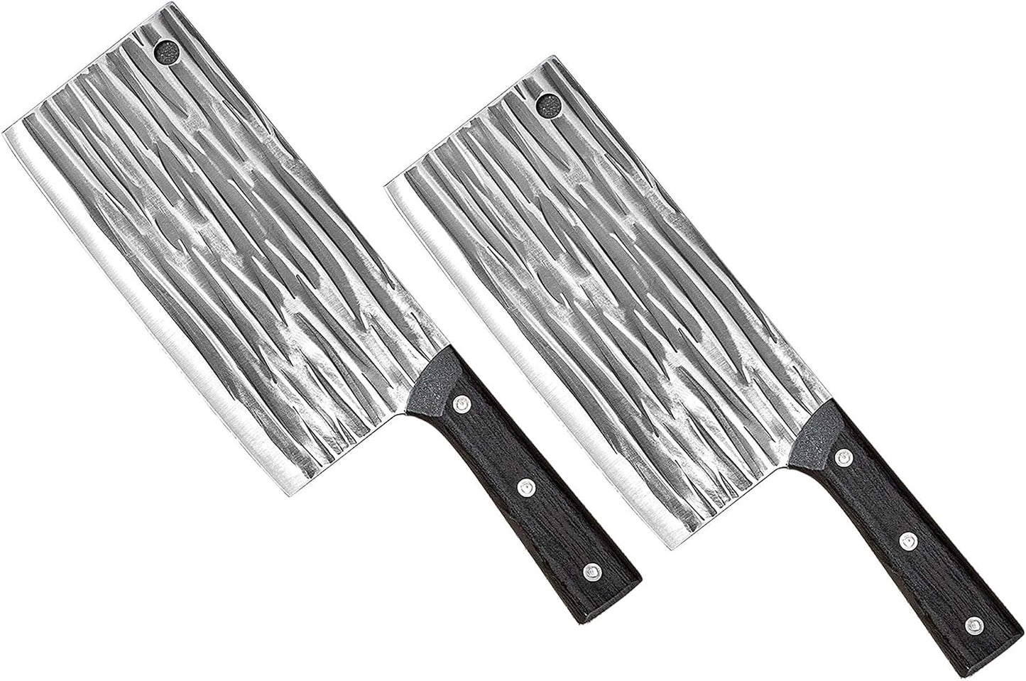 2 Pcs Professional Cleaver Chef Knife, High Strength Stainless Steel 7.5 Inch Sharp Kitchen Blade with Plastic Handle (2)