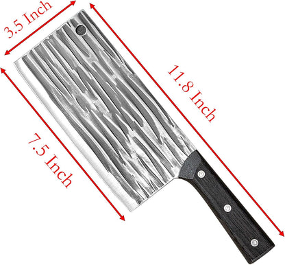 2 Pcs Professional Cleaver Chef Knife, High Strength Stainless Steel 7.5 Inch Sharp Kitchen Blade with Plastic Handle (2)