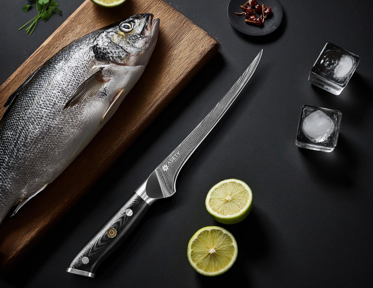 Damascus Knife Set 3 PCS, Japanese Kitchen Knives with G10 Handle