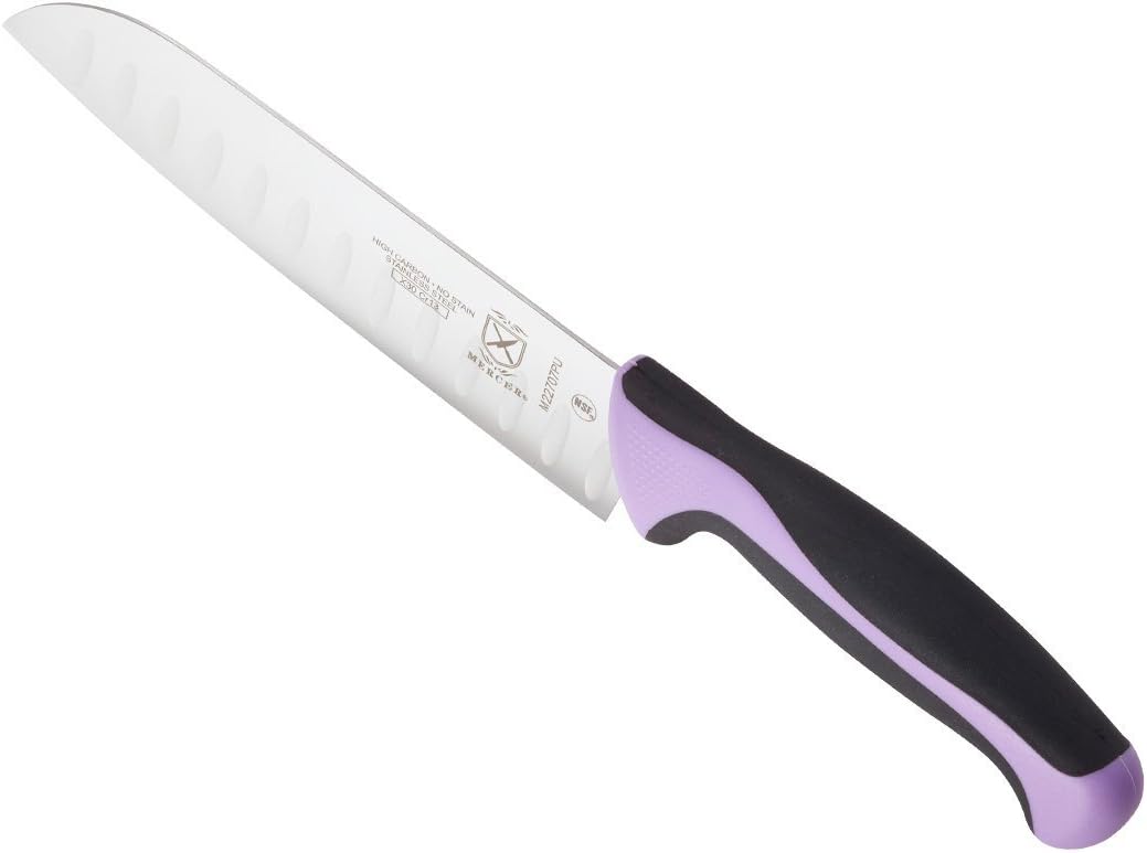 Millennia Colors 7-Inch Granton Edge Santoku Knife, Green - Colors A