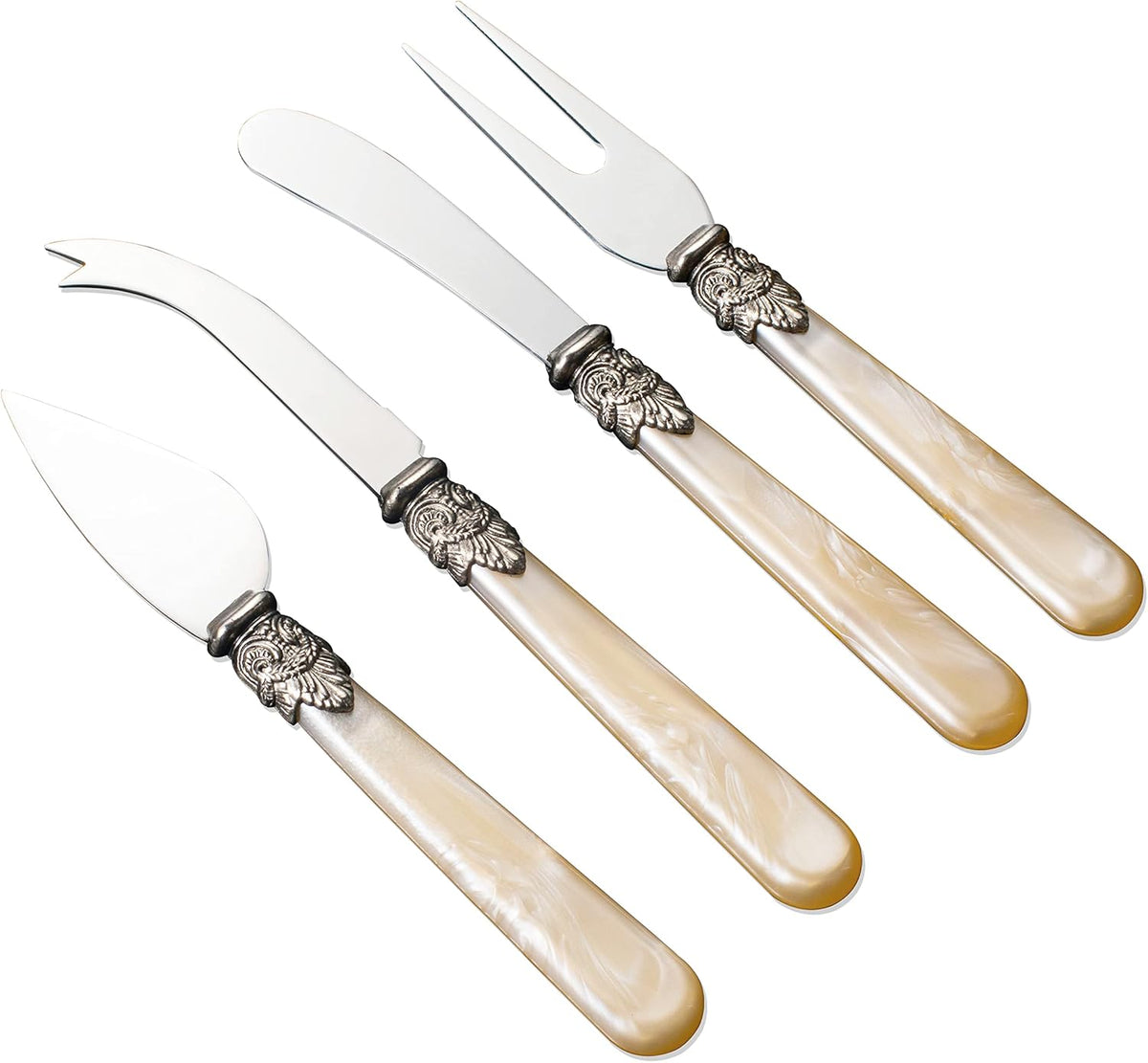 REVERIE Collection 4-piece Stainless Steel Butter Spreader Cheese Knife, Giftable Butter Knives set, Bread Knife set (Gold)