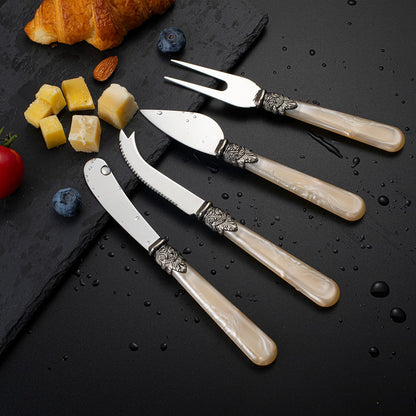 REVERIE Collection 4-piece Stainless Steel Butter Spreader Cheese Knife, Giftable Butter Knives set, Bread Knife set (Gold)