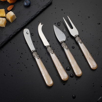 REVERIE Collection 4-piece Stainless Steel Butter Spreader Cheese Knife, Giftable Butter Knives set, Bread Knife set (Gold)