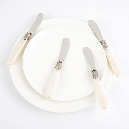 REVERIE Collection 4-piece Stainless Steel Butter Spreader Cheese Knife, Giftable Butter Knives set, Bread Knife set (Gold)