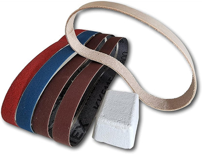 1/2 X 12 Replacement Belt Kit with Leather Honing Strop Belt fits Original Work Sharp