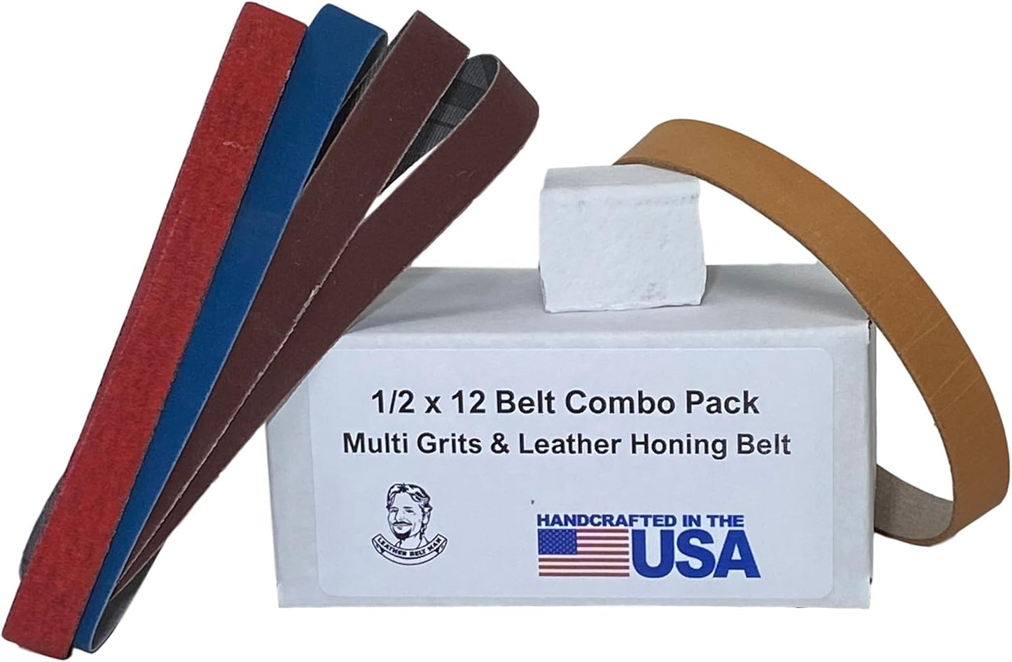 1/2 X 12 Replacement Belt Kit with Leather Honing Strop Belt fits Original Work Sharp
