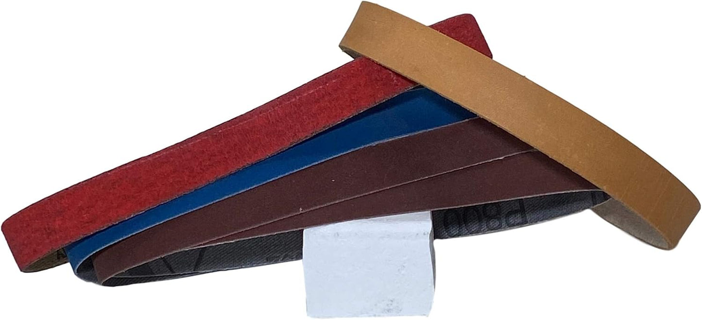 1/2 X 12 Replacement Belt Kit with Leather Honing Strop Belt fits Original Work Sharp