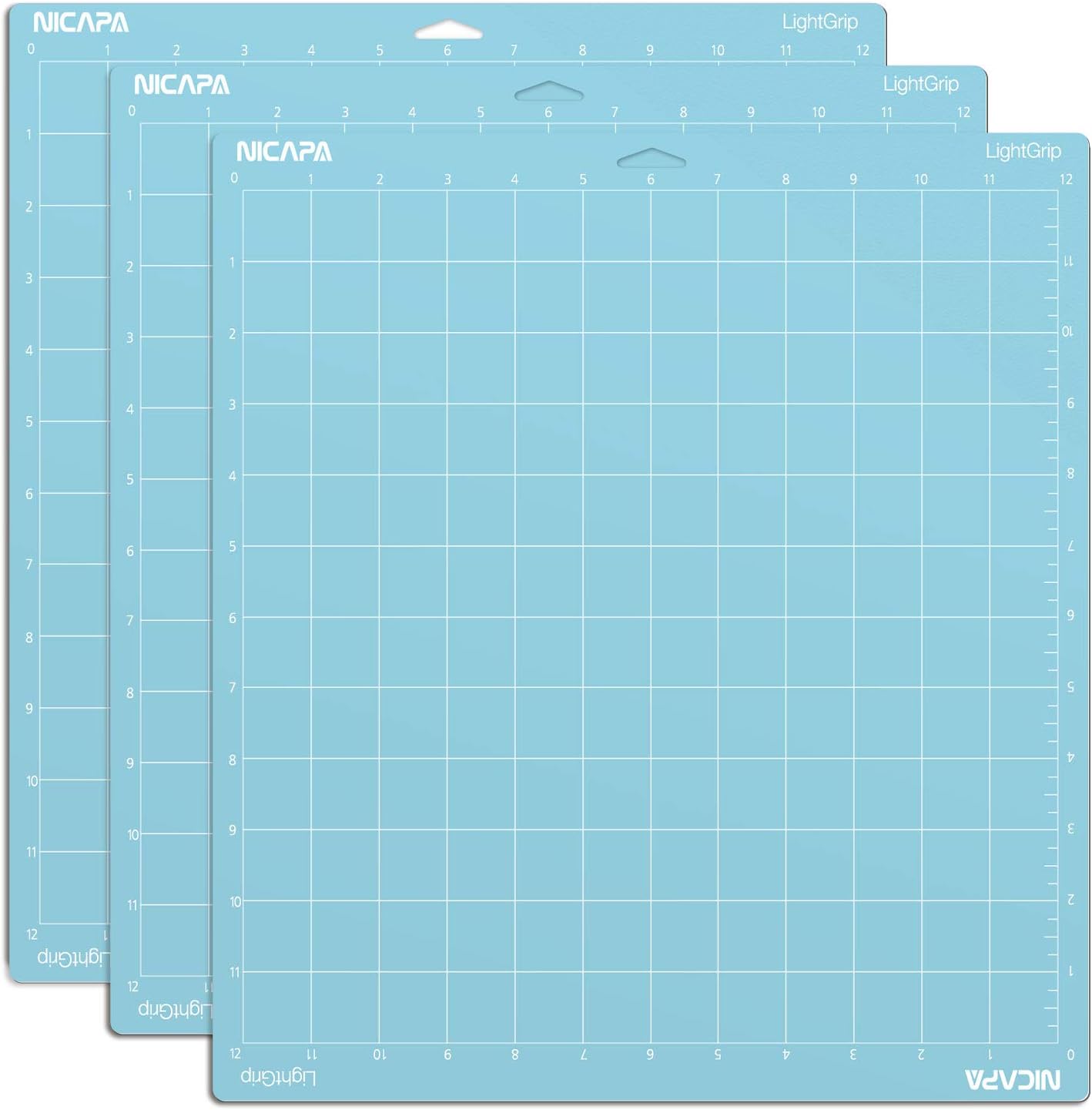 Replacement Cutting Mat(12x12 inch）for Cricut Maker /3/Explore 3/Air /2/One (6pack-3xStandard、Light、Strong、Fabric) Adhesive&Sticky Non-Slip Flexible Square Gridded Cut Mats Set