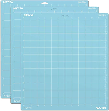 Replacement Cutting Mat(12x12 inch）for Cricut Maker /3/Explore 3/Air /2/One (6pack-3xStandard、Light、Strong、Fabric) Adhesive&Sticky Non-Slip Flexible Square Gridded Cut Mats Set