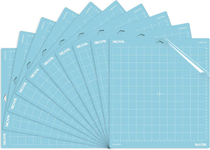 Replacement Cutting Mat(12x12 inch）for Cricut Maker /3/Explore 3/Air /2/One (6pack-3xStandard、Light、Strong、Fabric) Adhesive&Sticky Non-Slip Flexible Square Gridded Cut Mats Set