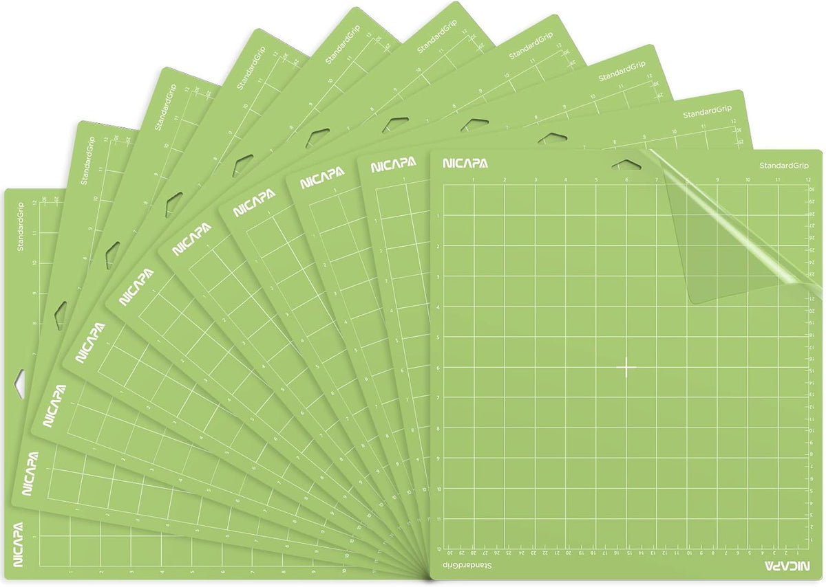 Replacement Cutting Mat(12x12 inch）for Cricut Maker /3/Explore 3/Air /2/One (6pack-3xStandard、Light、Strong、Fabric) Adhesive&Sticky Non-Slip Flexible Square Gridded Cut Mats Set