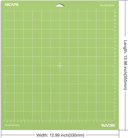 Replacement Cutting Mat(12x12 inch）for Cricut Maker /3/Explore 3/Air /2/One (6pack-3xStandard、Light、Strong、Fabric) Adhesive&Sticky Non-Slip Flexible Square Gridded Cut Mats Set