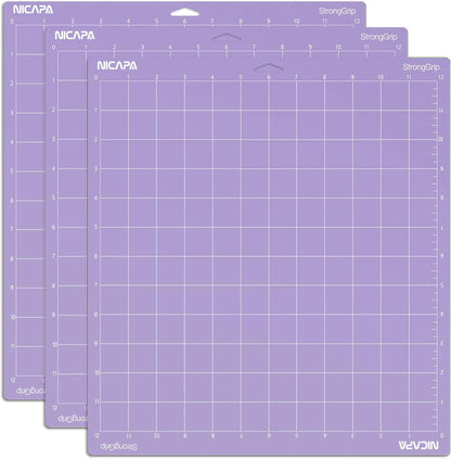 Replacement Cutting Mat(12x12 inch）for Cricut Maker /3/Explore 3/Air /2/One (6pack-3xStandard、Light、Strong、Fabric) Adhesive&Sticky Non-Slip Flexible Square Gridded Cut Mats Set