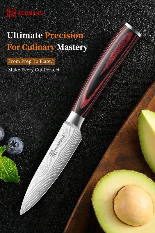 3.5 Inch Paring Knife - Ultra Sharp Fruit Knife High Carbon Stainless Steel Small Kitchen Knives for Peeling Slicing with Ergonomic Handle with Elegant Gift Box
