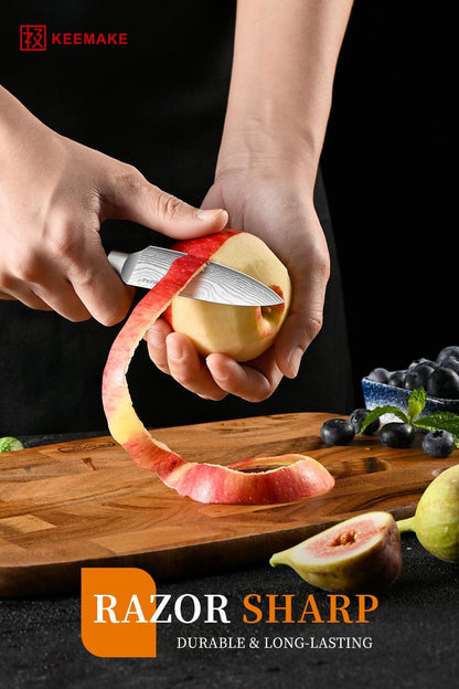 3.5 Inch Paring Knife - Ultra Sharp Fruit Knife High Carbon Stainless Steel Small Kitchen Knives for Peeling Slicing with Ergonomic Handle with Elegant Gift Box