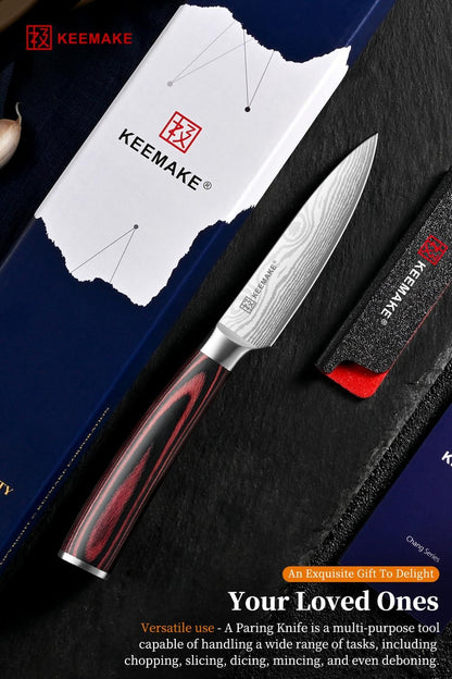 3.5 Inch Paring Knife - Ultra Sharp Fruit Knife High Carbon Stainless Steel Small Kitchen Knives for Peeling Slicing with Ergonomic Handle with Elegant Gift Box