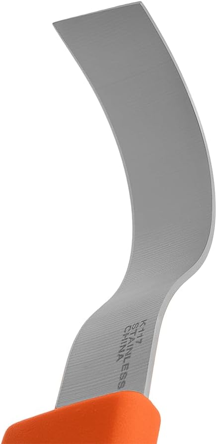 K117 Row Crop Harvest Knife, Broccoli/Produce, 6-Inch Wavy Stainless Steel Blade , Orange