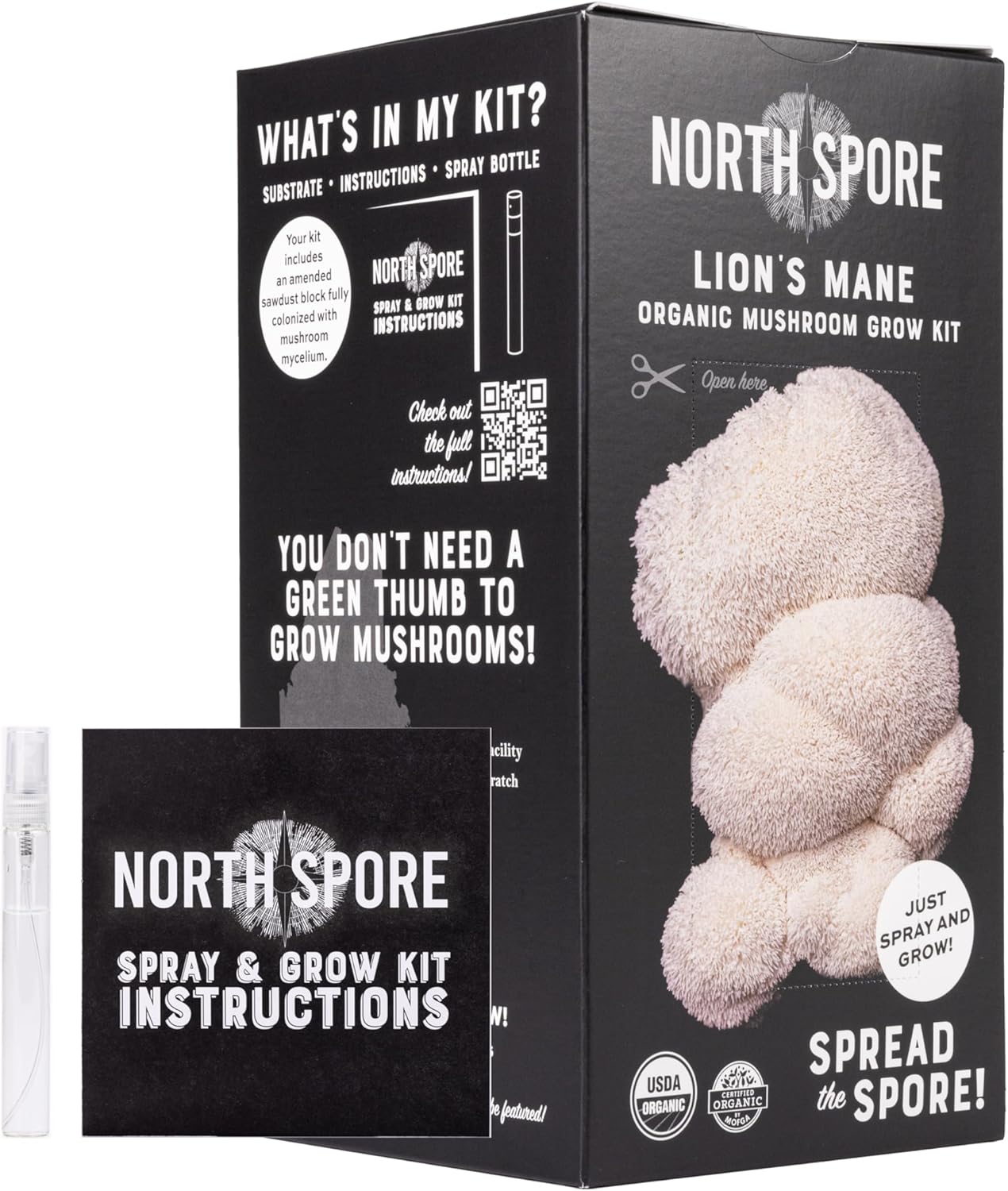North Spore Organic Pink Oyster Mushroom Grow Kit, 4 lbs | Beginner-friendly Mushroom Spray & Grow Kit, USDA-Certified Organic, Harvest in 14-21 Days, Non-GMO, Handmade in Maine, USA
