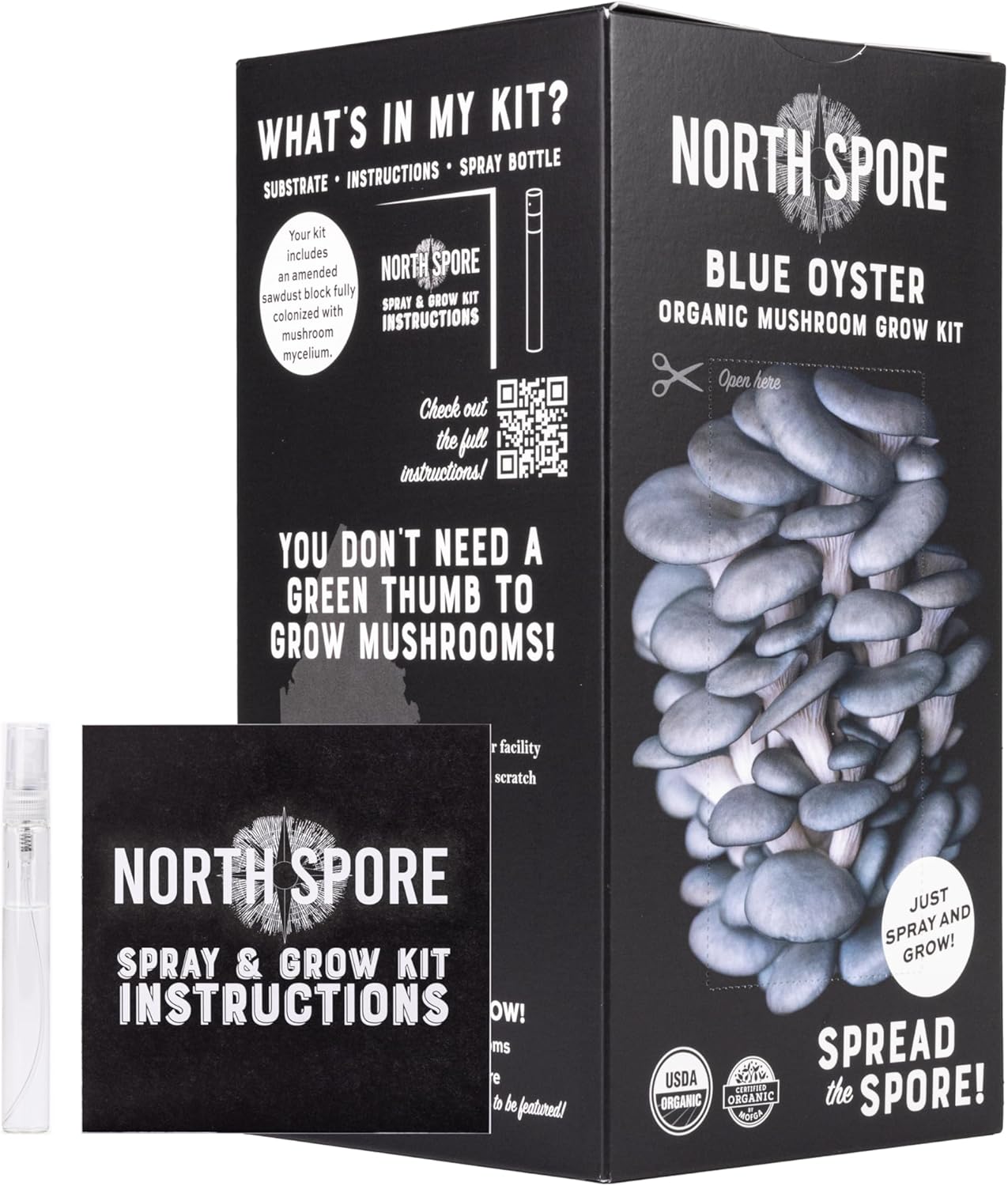 North Spore Organic Pink Oyster Mushroom Grow Kit, 4 lbs | Beginner-friendly Mushroom Spray & Grow Kit, USDA-Certified Organic, Harvest in 14-21 Days, Non-GMO, Handmade in Maine, USA