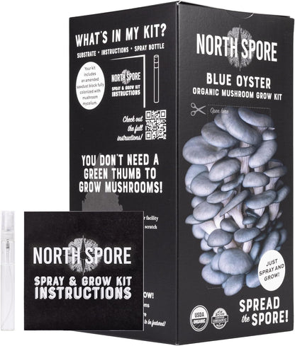 North Spore Organic Pink Oyster Mushroom Grow Kit, 4 lbs | Beginner-friendly Mushroom Spray & Grow Kit, USDA-Certified Organic, Harvest in 14-21 Days, Non-GMO, Handmade in Maine, USA