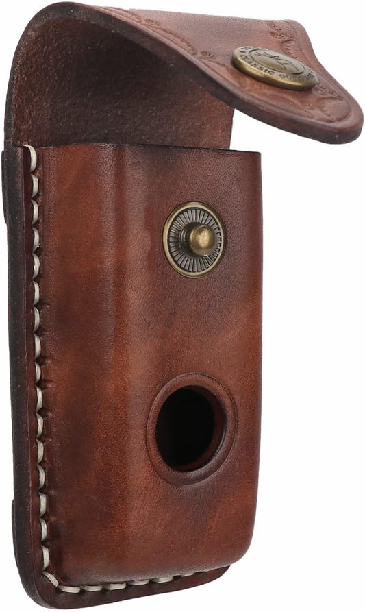 Leather Pocket Folding Knife Belt Sheath Blade Tool Case Carry EDC Holster | Dual Carry Orientation, Vertically or Horizontally, Hard Snap Closure, Perfect Fit for Small 91mm EDC Knives,Multi-Purpose