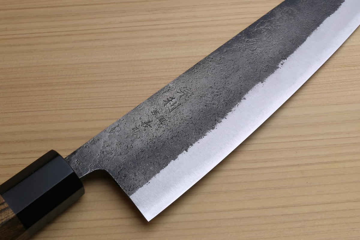 Yoshihiro Japanese High Carbon White Steel #2 Nashiji Gyuto Chefs Knife with Cocobolo Wood Handle (8.25'' (210mm))