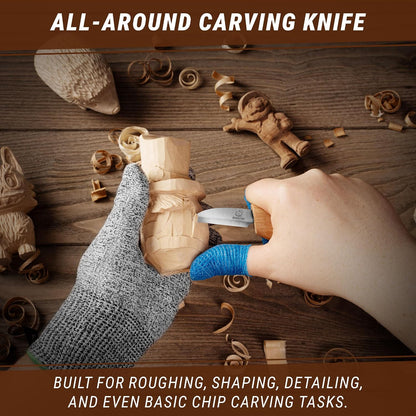 Whittling Knife C2 6.5" - Wood Chip Carving Knife for General Purpose - Detail Whittling Knives Carbon Steel - Wood Carving Tools for Beginners