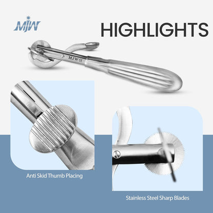 Finger Ring Cutter with 2 Replacement Blades - Stainless Steel Emergency Jewelry Cutting Tool Ideal First Aid instrument, EMT Ring Remover Tool with Finger Protection