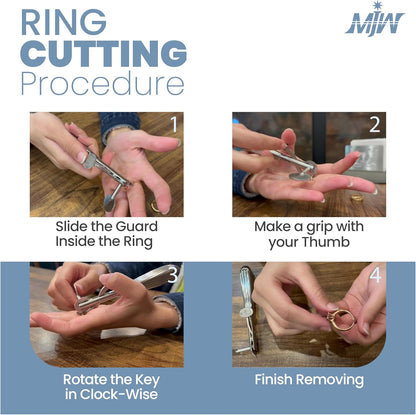 Finger Ring Cutter with 2 Replacement Blades - Stainless Steel Emergency Jewelry Cutting Tool Ideal First Aid instrument, EMT Ring Remover Tool with Finger Protection
