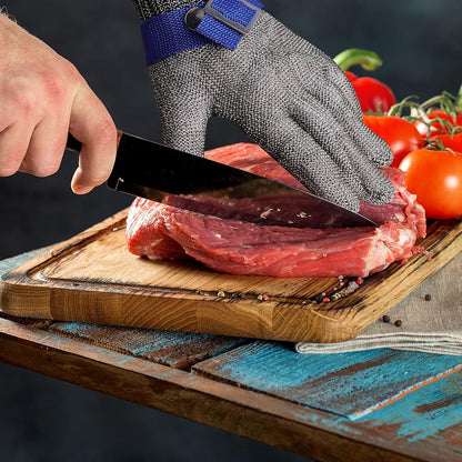 Herda Level 9 Cut Proof Glove, Chainmail Gloves Kitchen Gloves for Fish Meat Cutting Wood Carving Whittling Oyster Shucking Safety Butcher Work