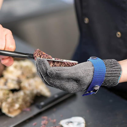 Herda Level 9 Cut Proof Glove, Chainmail Gloves Kitchen Gloves for Fish Meat Cutting Wood Carving Whittling Oyster Shucking Safety Butcher Work