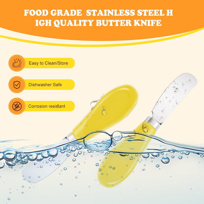 Butter Spreader Knife Set, 2-Pack Stainless Steel Cheese and Butter Knives with Ceramic Handle, Dishwasher Safe, for Soft & Hard Cheese, Jam, Cold Butter (dark green)