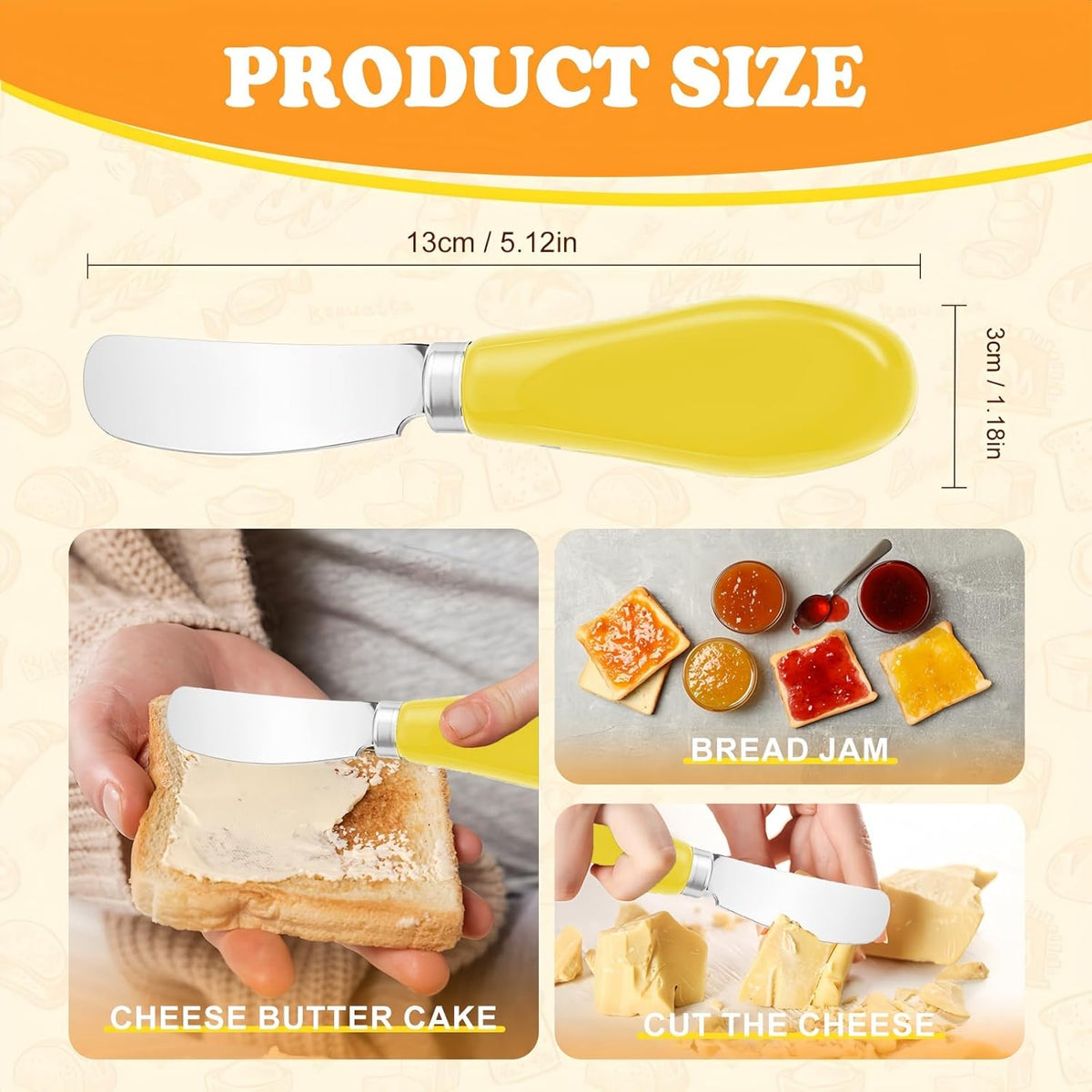 Butter Spreader Knife Set, 2-Pack Stainless Steel Cheese and Butter Knives with Ceramic Handle, Dishwasher Safe, for Soft & Hard Cheese, Jam, Cold Butter (dark green)