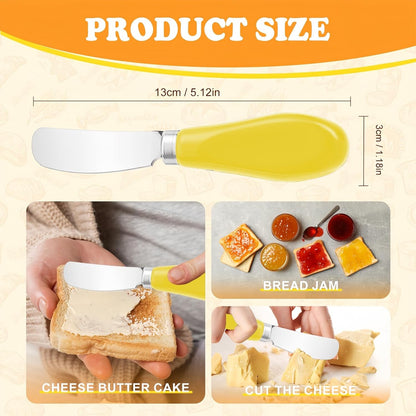 Butter Spreader Knife Set, 2-Pack Stainless Steel Cheese and Butter Knives with Ceramic Handle, Dishwasher Safe, for Soft & Hard Cheese, Jam, Cold Butter (dark green)