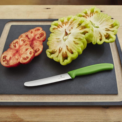 Swiss Classic 4.3-inch Wavy Edge Tomato and Table Knife, Green