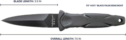 SWHRT3BF 7.5in High Carbon S.S. Full Tang Fixed Blade Knife with 3.5in False Edge Blade and TPR Handle for Outdoor, Tactical, Survival and EDC