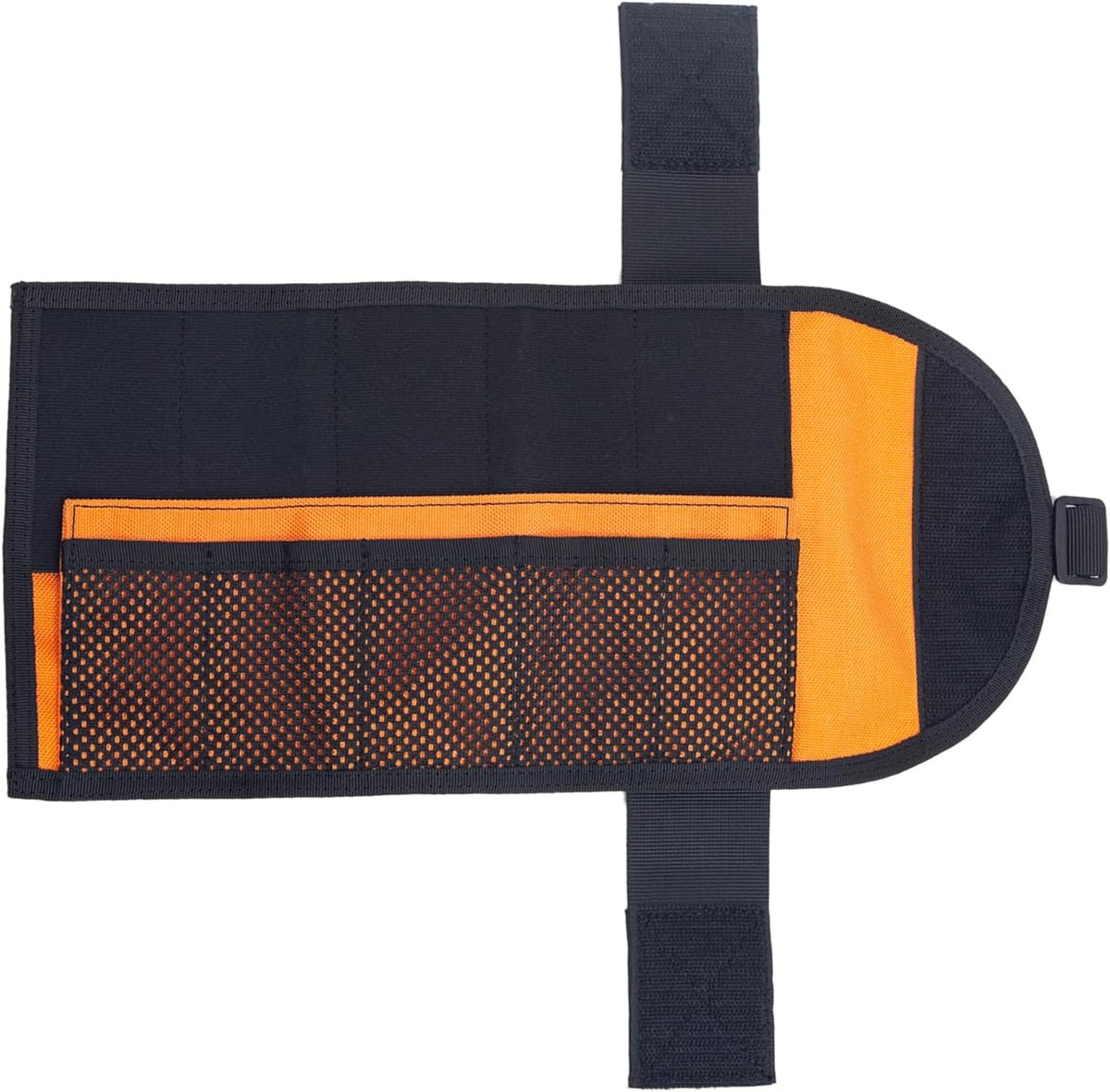 Compact Tool Organizer of Tool Roll, Portable Roll-Up Storage for Fire Starter, Knives, Multi-Tools, Elastic Mesh Pockets with Hook & Loop Closure for Camping, EDC, Survival Gear
