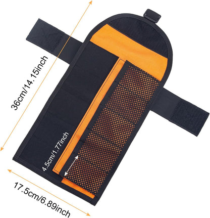 Compact Tool Organizer of Tool Roll, Portable Roll-Up Storage for Fire Starter, Knives, Multi-Tools, Elastic Mesh Pockets with Hook & Loop Closure for Camping, EDC, Survival Gear