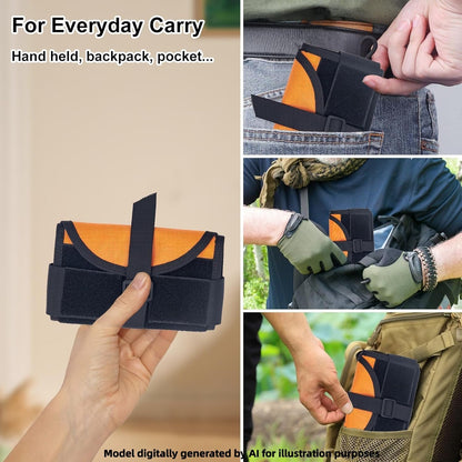 Compact Tool Organizer of Tool Roll, Portable Roll-Up Storage for Fire Starter, Knives, Multi-Tools, Elastic Mesh Pockets with Hook & Loop Closure for Camping, EDC, Survival Gear